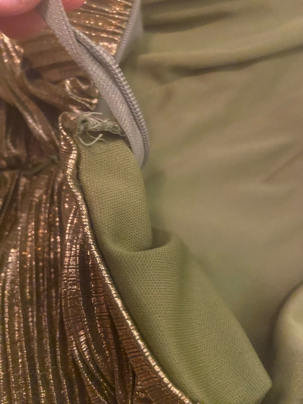 Retrofete Thalia Style Green Metallic Halter Evening Gown - Picture 6 of 16